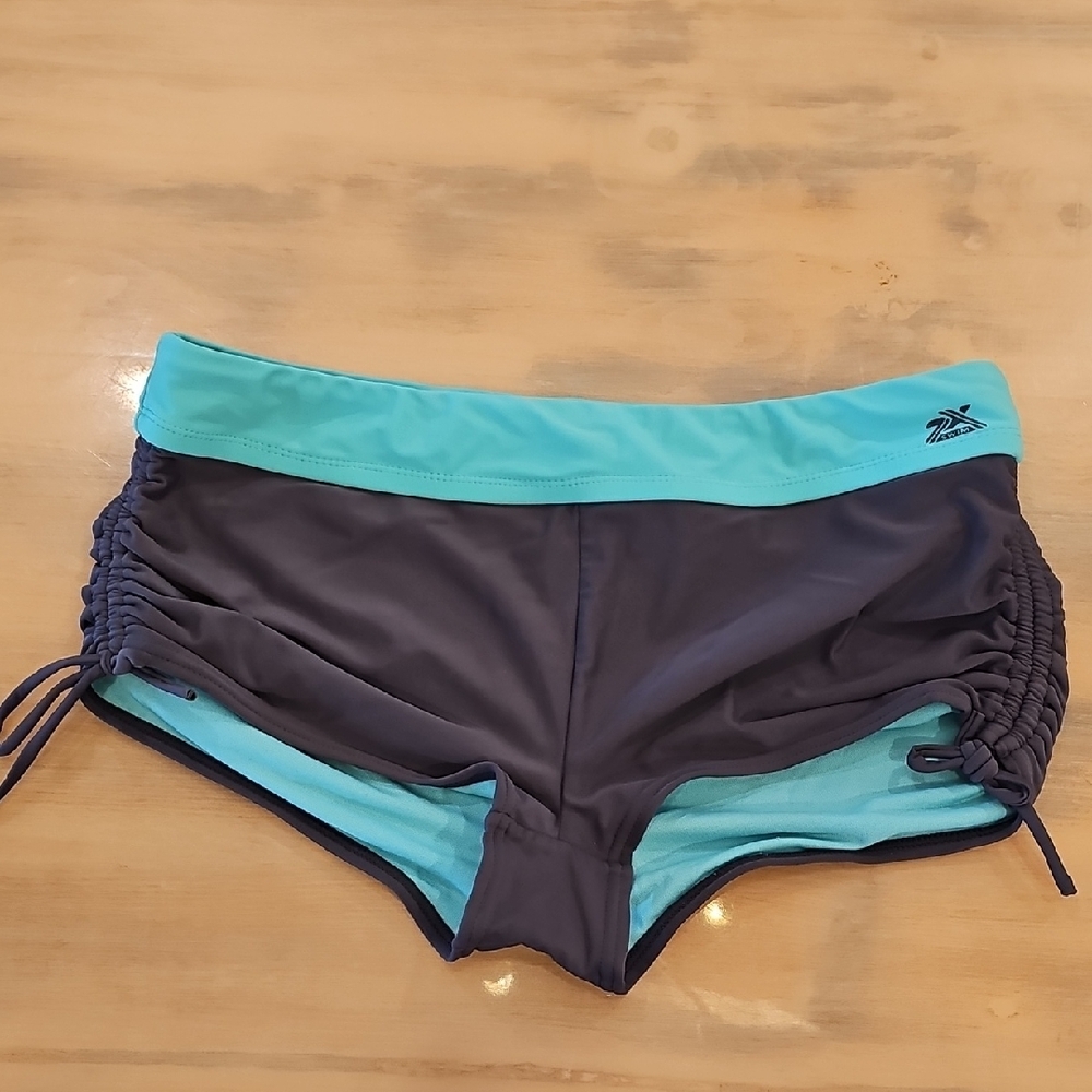 Women's Aqua and Gray Swim Shorts